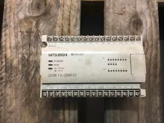 Mitsubishi FX0-20MR-ES PLC Unit Removed From A Working Machine