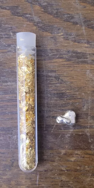 3+ gram Silver Shot & gold flake vial- Buy 3 Or More Get Tracking