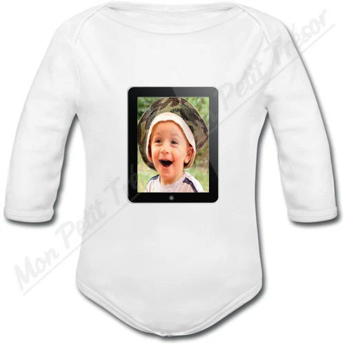 Body Bébé Cadre Photo Ipad personnalisé avec votre photo - cadeau naissance geek
