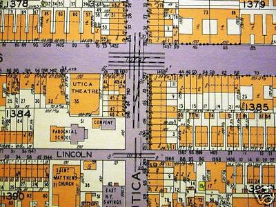BROOKLYN MAP 1929 BEDFORD EASTERN PARKWAY UTICA Matted 3