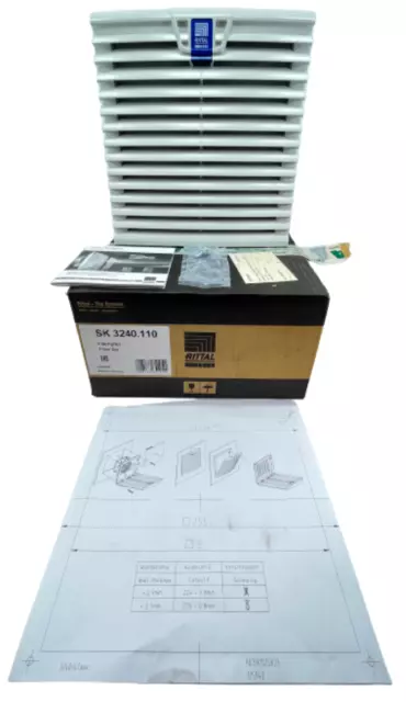 Rittal SK 3240.110 Toptherm Fan and Filter Ventilator Unit 255 mm x