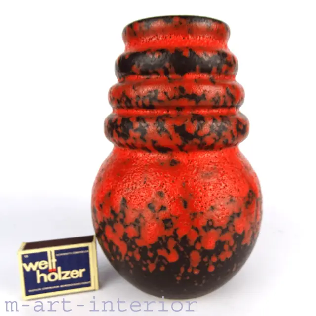 Beautiful 70´s Scheurich Red "Fat Lava" Keramik Design Pottery Vase 269-18