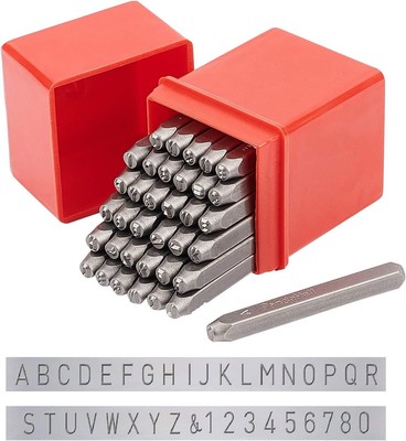 Filhome 36 timbri in pelle con lettere dell'alfabeto da A a Z con numeri da 0 a 9 lettere 3 mm 