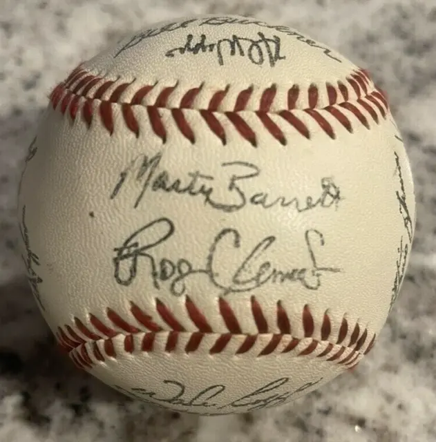 Facsimile Signed 1986 Red Sox Team Ball Souvenir Baseball World Series Clemens +