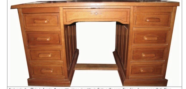 Antica Scrivania In Faggio Anni 30
