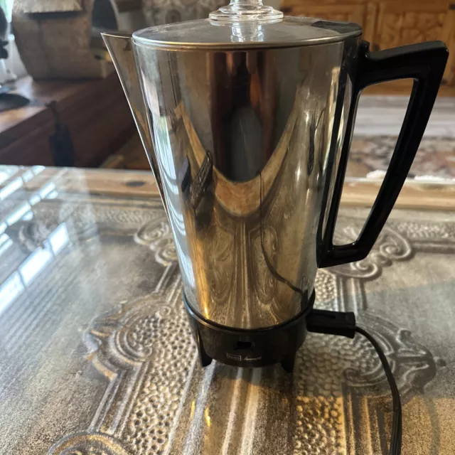 Vintage MINI Presto 6 Cup CHROME Electric Percolator Coffee Pot