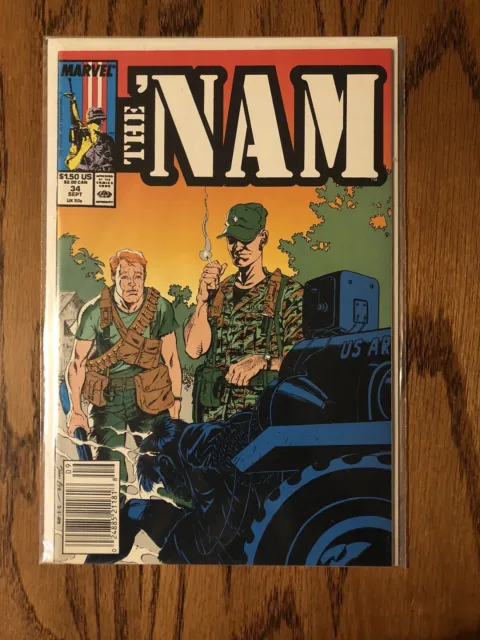 The 'Nam #34 Newsstand Cover 1989 Marvel Comics War Comic