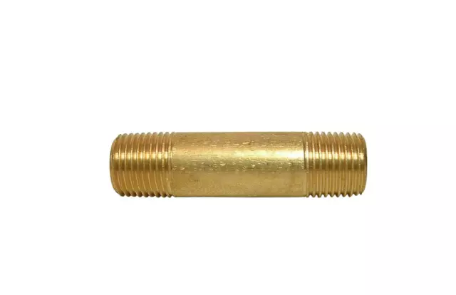 Everbilt LFA-717 1/8 in MIP Lead Free Nipple Fitting x 2 in Brass Pipe 699172