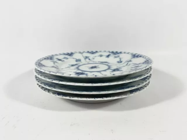 4x Royal Copenhagen Blue Fluted Full Lace 1087 Dessert Plates Diameter 17,5 cm 2