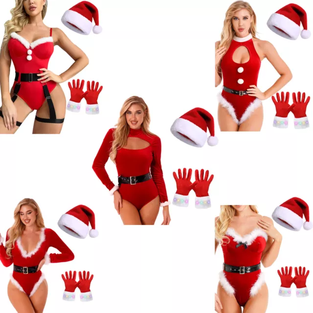 Set cosplay donna Babbo Natale lingerie natalizia sexy finitura soffice