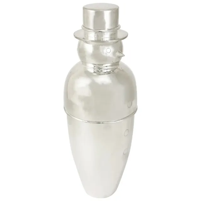 Art Deco Schneemann Figural versilbert Neuheit Cocktail Shaker 600ml