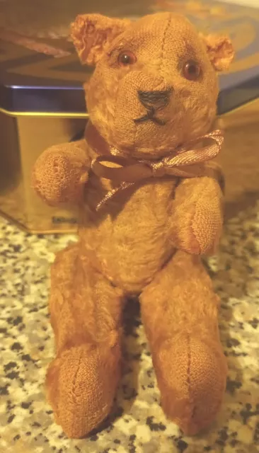 Antique vintage Teddy Bear straw filled 5.5" tall