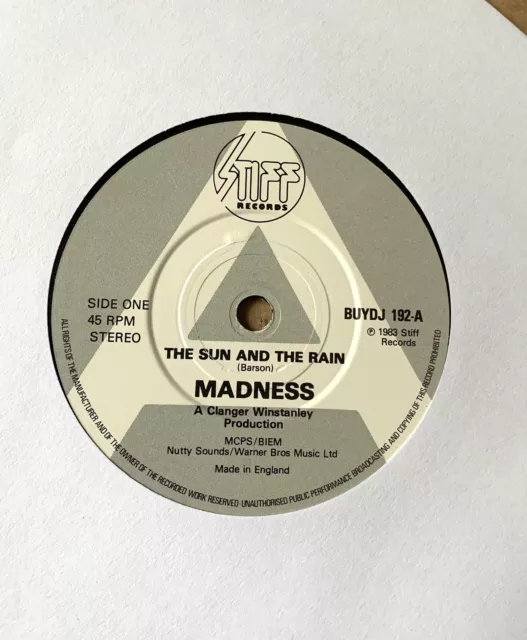 MADNESS - SUN AND THE RAIN - VERY RARE UK 7" A LABEL PROMO, Suggs 2 Tone Vinyl