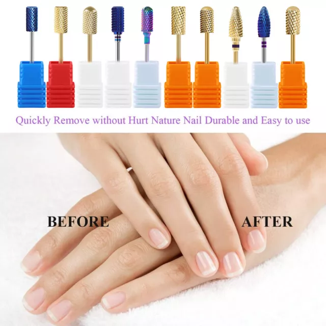 Unghie Punte Trapano Testa Fresa Tronchesino Carburo Manicure Nail Art Cutic ★