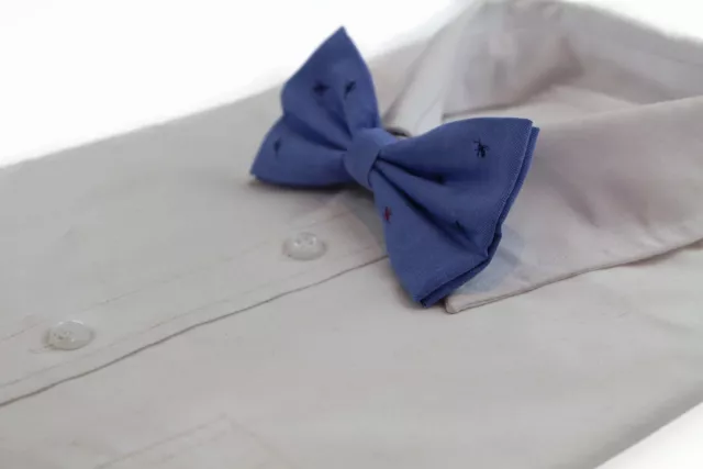 MENS BLUE DENIM Preppy Insects Patterned Cotton Bow Tie $7.11 - PicClick