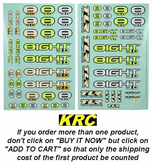 Tlr249000 (2) - Team Losi Racing 8Ight 3.0 Logo Sticker Sheet (2) - Décoration