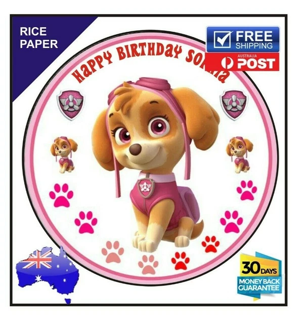PAW PATROL EDIBLE Rice Paper BIRTHDAY CAKE TOPPER IMAGE Personalised ...