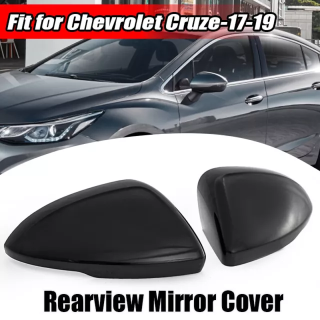 2X Rearview Mirror Cover Housing Shell Cap Black Fits Chevrolet Cruze 2017-2019