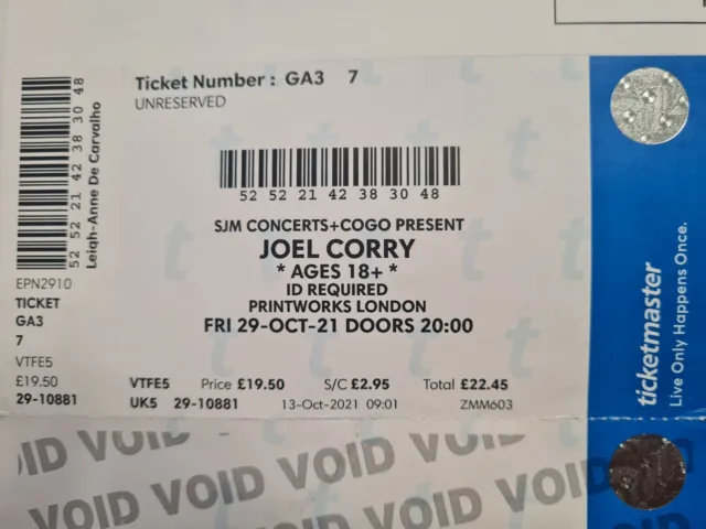 Joel Corry 29 October 2021 at The Printworks London