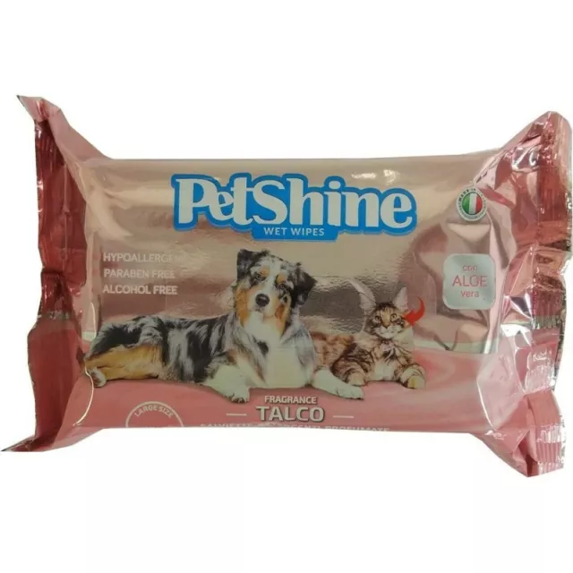 PETSHINE Talc - 100 Pet sanitizing wipes