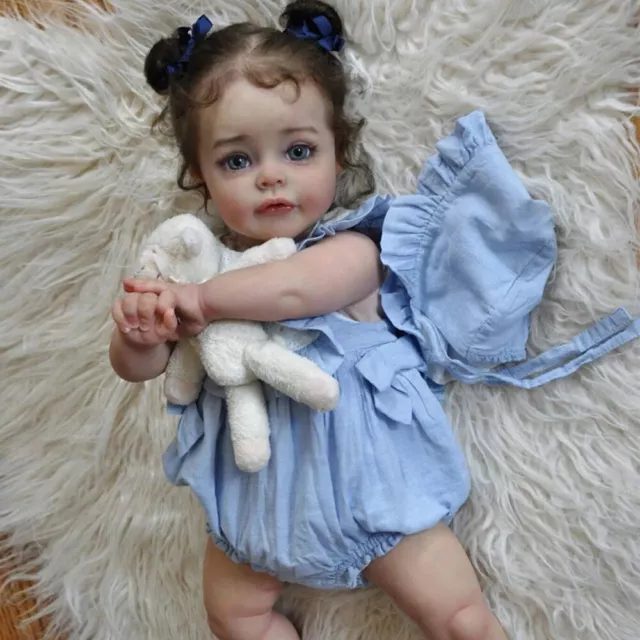 60cm Lifelike Girl Reborn Baby Doll Vinyl Cute Suesue Toddler Handmade Kids Gift