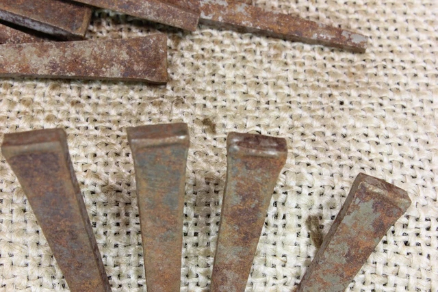 25 old Square NAILS rustic vintage 2 1/4” steel cut standard Large heavy duty 4