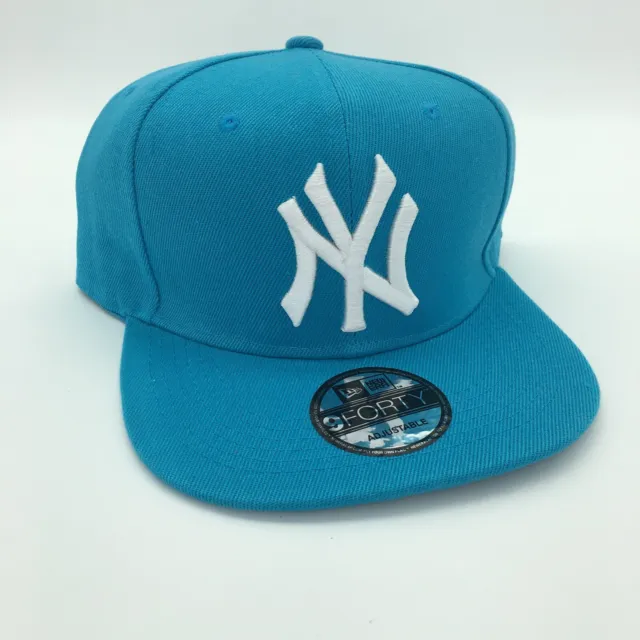 New York Yankees Teal Blue 9FORTY New Era Adjustable Snapback Hat Unisex Trucker