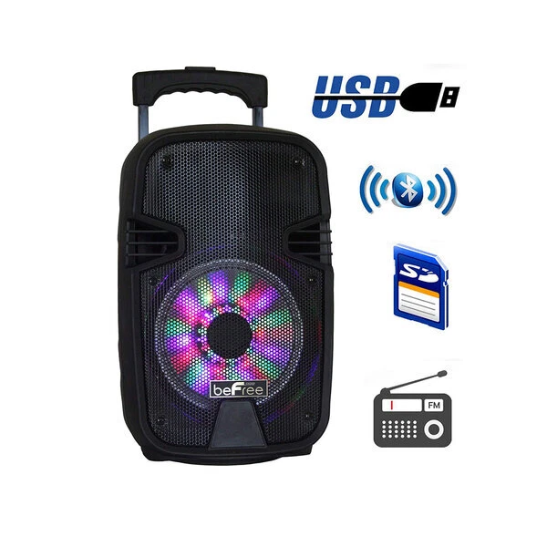 beFree Sound 8 Inch 400 Watts Bluetooth Portable Party Speaker with USB, SD I...
