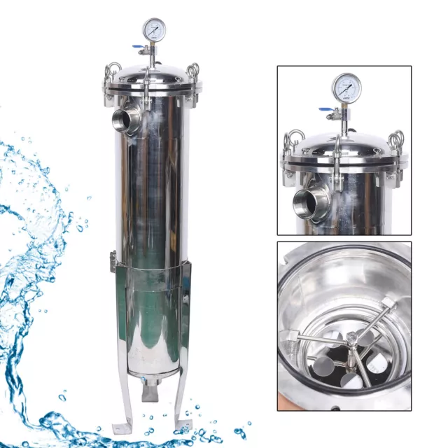 2" NPT Bag Filter Housing Industrial Pressure Fluid Filter In/Out w/Mesh 150PSI