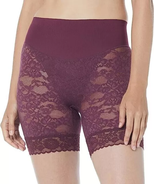 Maidenform Women's Tame Your Tummy Shapewear Lace Shorty, Nightfire Red, Large