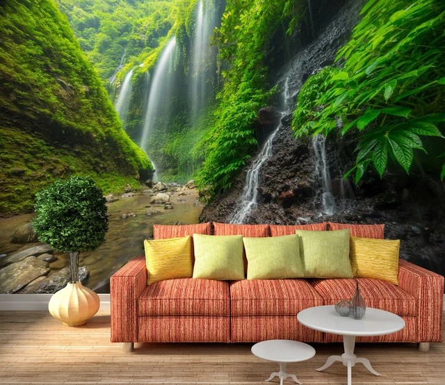 3D WATERFALL TREES ZHUA10980 Wallpaper Wall Murals Removable Self ...