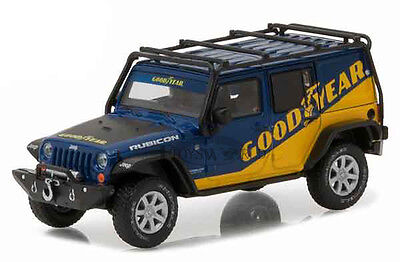 2016 Blue Jeep Wrangler Unlimited Roof Rack Good Year 1/43 Scale By Greenlight