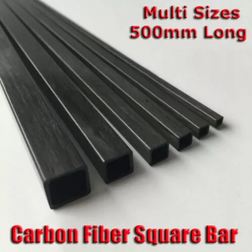 Carbon Fiber Solid Rod Strip Round Square Tube Flat Bar RC Airplane 200/500mm
