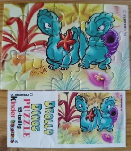 Ü EI Ferrero Puzzle Drolly Dinos ur mit BPZ original Zustand ungeklebt