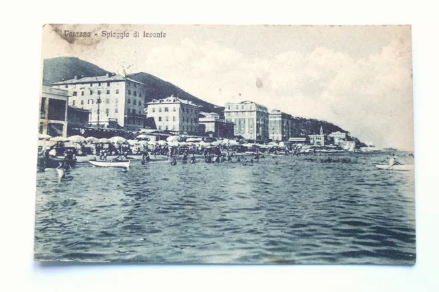 Cartolina Spiaggia di Levante - Varazze 1930 ca