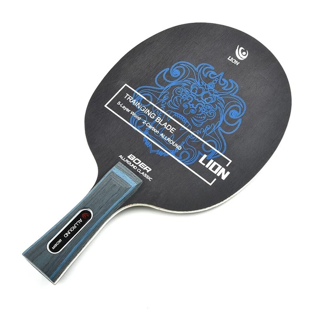 Kivivaka Raquette de tennis de table 7 plis Lame en bois FL Long manche avec éponge moyenne pour jeu rond Rose Vert
