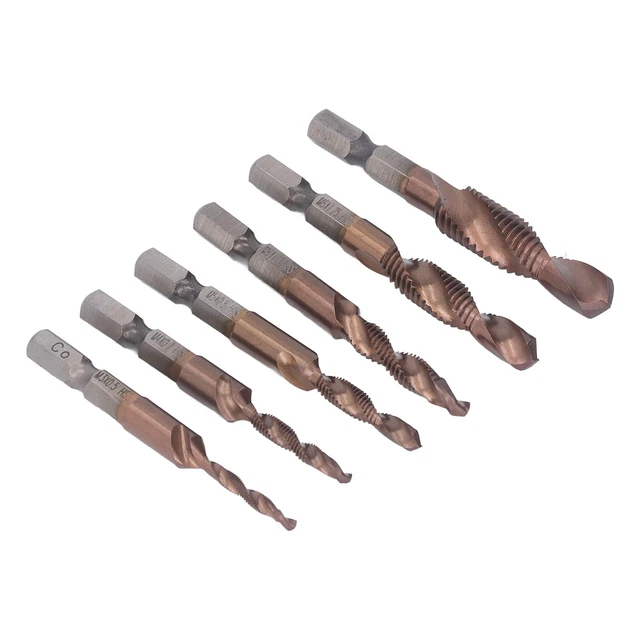 Tap Drill Bits Pack Of 6 Ti Plated Tap Bits