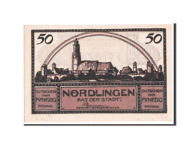 [#352024] Geldschein, Deutschland, Nordlingen, 50 Pfennig, 1920, UNZ-, Mehl:978.