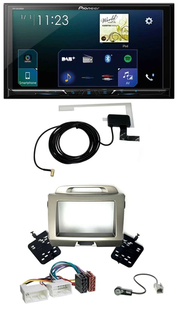 1 Radio da cruscotto stereo tondo marino + telecomando + antenna DAB + usb mp3