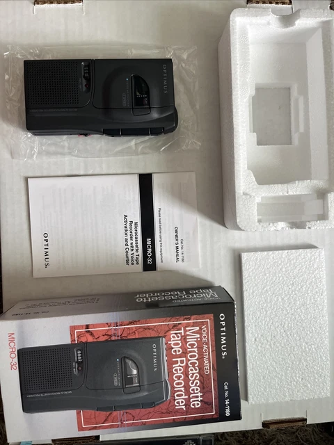 Optimus MICRO-32 Voice Activated Microcassette Tape Recorder WORKS