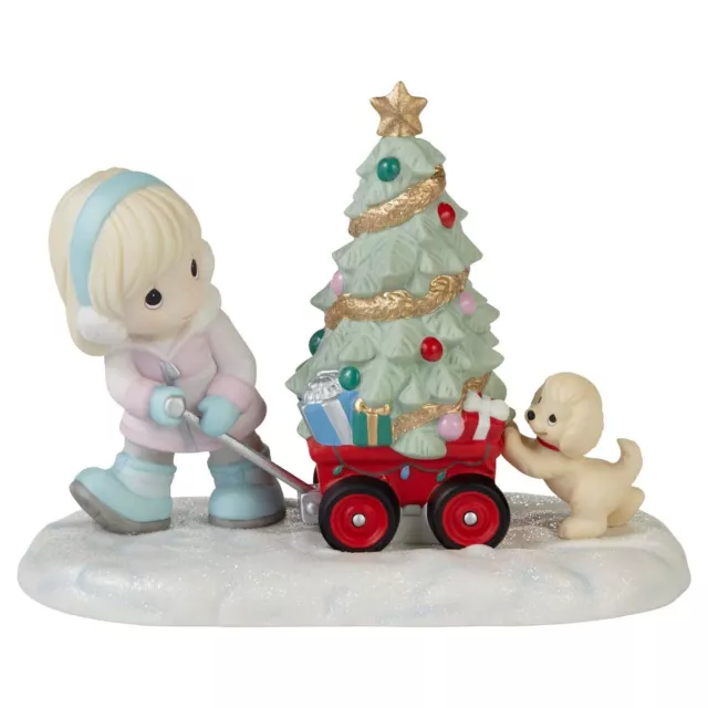 Precious Moments Figurine Share The Magic Of Christmas Girl With Puppy 231041