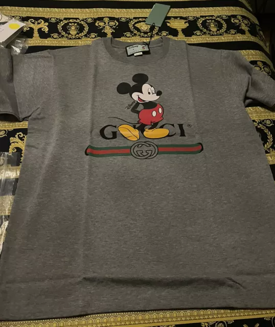 Marca Nee 100% Auth Gucci Disney Mickey Mouse T Taglia Camicia M Media Oversize