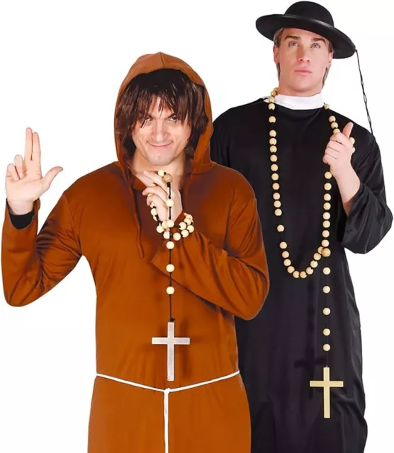 Carnevale Halloween Rosario In Legno Con Croce Wooden Rosary 75 Cm 18081 Frate
