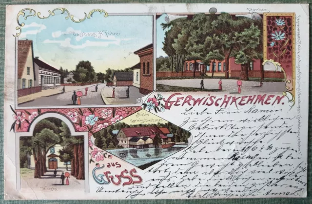Ak Gerwischkehmen/Gerwen (Priosjornoje). Gasthaus A. Führer...,  1900 Ostpreußen