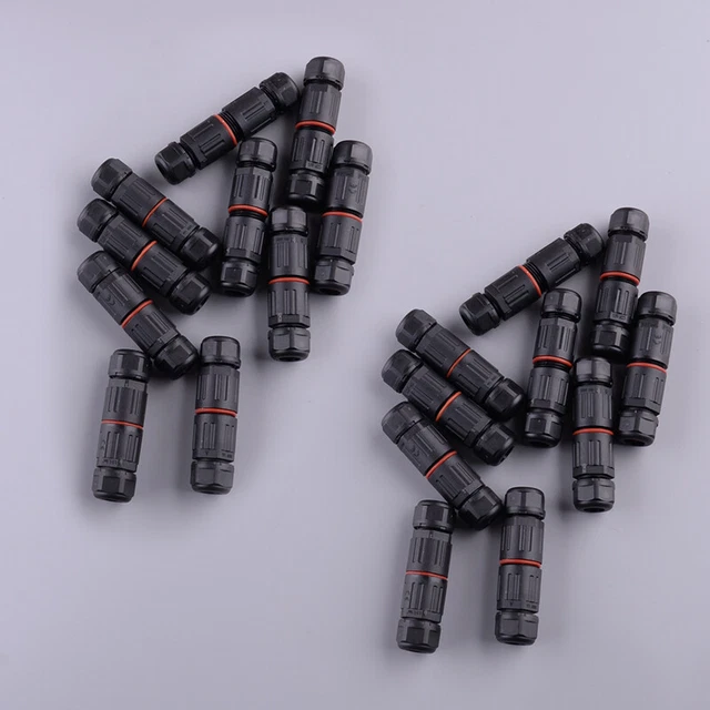 20pcs 3 Pin Waterproof Junction Box Case Electrical Cable Wire Connector Outdoor