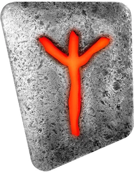 ALGIZ CAST RUNE Alphabet UV Effect 1 Oz Silver Coin 10 Mark Germania 2023