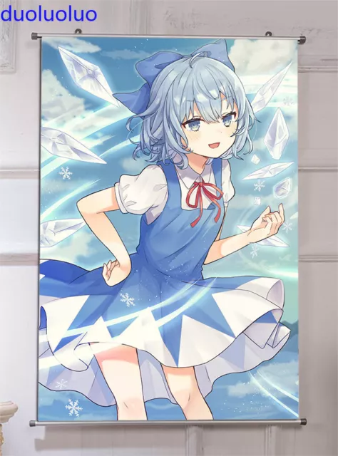 Cirno Anime Girl TouHou Project Poster Art Home Wall Scroll Decor 60*90cm