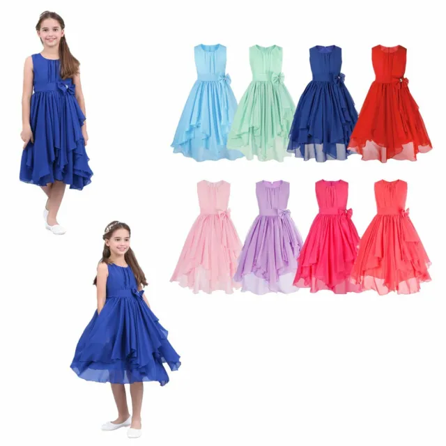 Flower Girls Princess Dress Pageant Kids Birthday Wedding Bridesmaid Party Gown