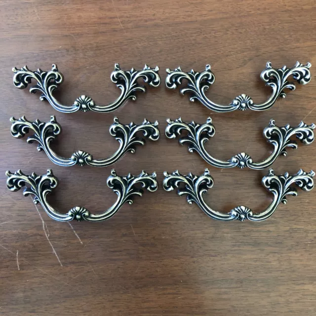 French Provincial Drawer Pulls 2.5” Lot Of 6 Belwith Keeler NEW Handle Gold