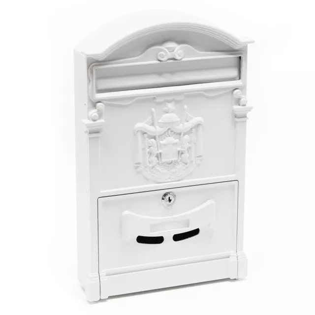 Briefkastenanlage im antik Design Weiß Wandbriefkasten Letterbox Postkasten